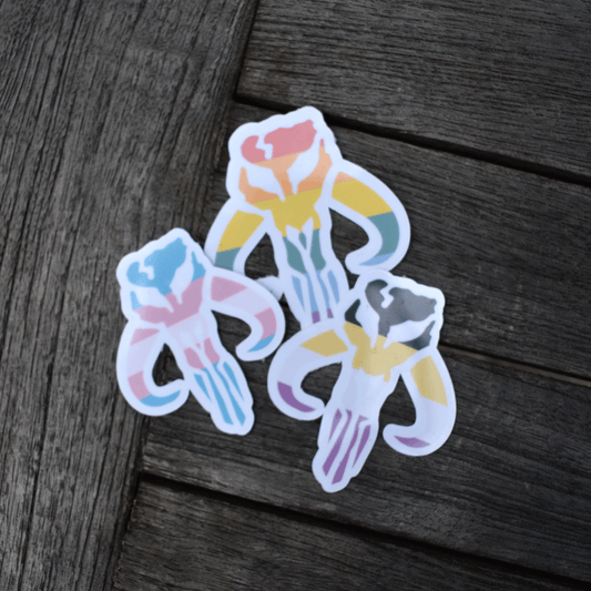 mythosaur flag stickers